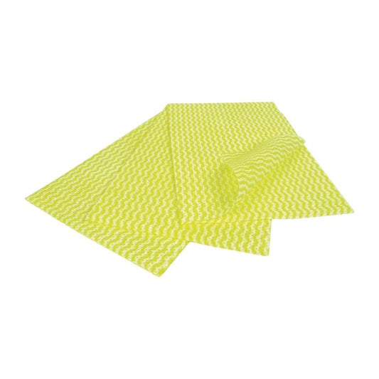 EcoTech EWF25Y Envirowipe Compostable Folded Cloth, Yellow (pack of 25)