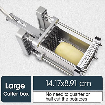 Chip Cutter, Sopito Professional Potato Chipper Stainless Steel with 1/2 Inch and 3/8 Inch French Fries Cutter Replacement Blades for Home and Commercial Use
