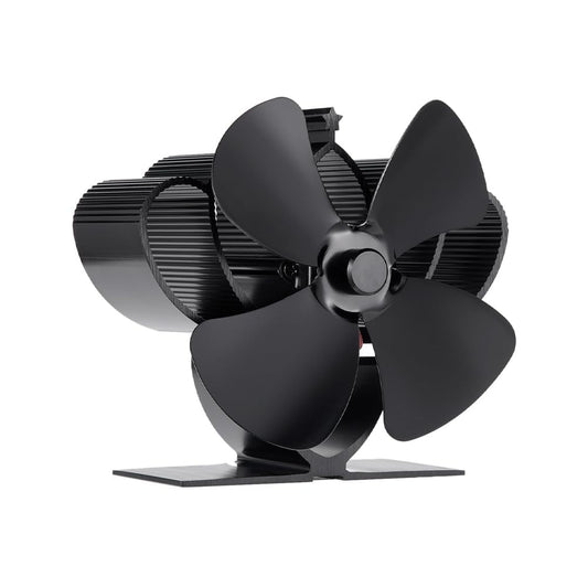 COMBIUBIU 4 Blade Mini Woodburner Stove Fan Heat Powered Log Burner Fan for Wood Burning Stove/Silent Operation Heat Distribution for Wood/Log