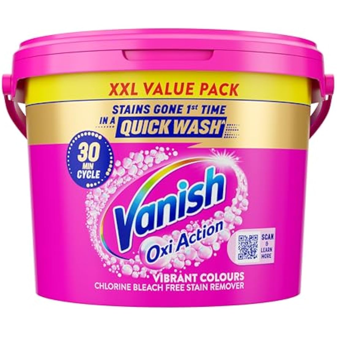 Vanish Gold Oxi Action Laundry Booster & Stain Remover Powder for Colours (2.4kg) - Removes School Stains in 30 Minutes, Keeps Colours Bright, Safe on Uniforms
