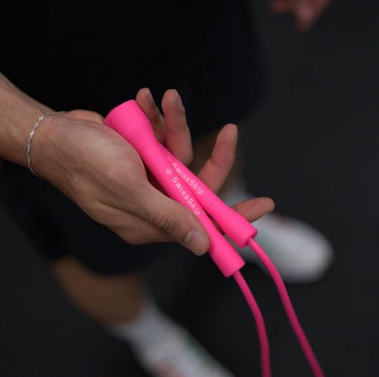 SwissSkip SwissSkip Jump Rope by Dayan Kolev, Xelerate- 5mm PVC Jump Rope, Ideal Rope for Beginners and Advanced Athlets (Pink)