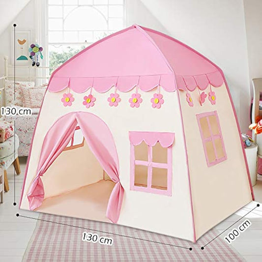 Labeol Princess Castle Play Tent Large Kids Play House for Indoor and Outdoor with Cotton Ball Lights Crown Magic Wand Safety Non-toxic Great Gift for Girls 130 * 100 * 130