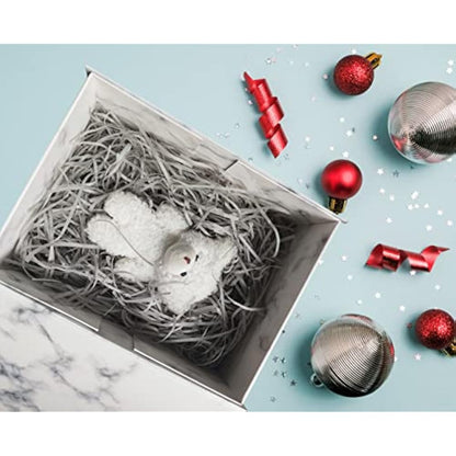 Marble Gift Box 23.5x17x10 cm, Gift Box with Magnetic Lids and Silk Ribbon Specially Designed for Valentines Day, Present Birthdays, Holidays, Anniversaries Gift Packaging