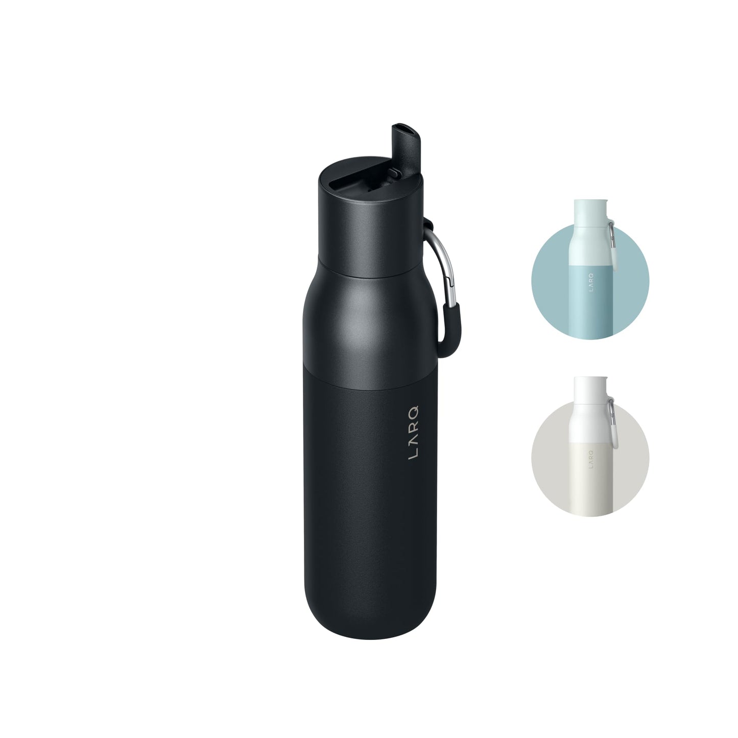LARQ Bottle Flip Top 17oz - Insulated Stainless Steel Water Bottle with Straw | BPA Free | Reusable Water Bottle for Sports, Gym, and Travel | Keep
