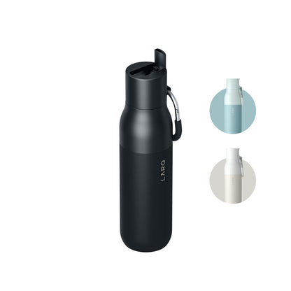 LARQ Bottle Flip Top 17oz - Insulated Stainless Steel Water Bottle with Straw | BPA Free | Reusable Water Bottle for Sports, Gym, and Travel | Keep