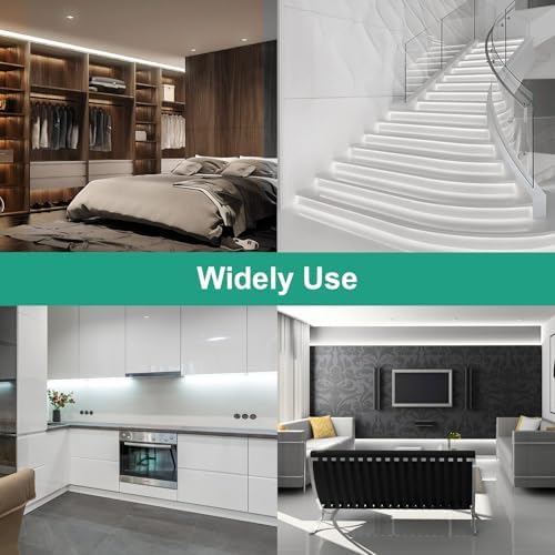 Lucienstar White LED Strip Lights - 24v Cool White Dimmable Neon Light Strip, 10M IP67 Waterproof Strip Lights,Flexible Neon Strip Light for Home Decor (Power Adapter Included)