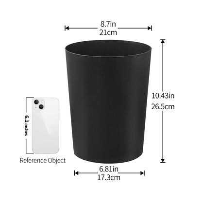 Cetomo 7.2L*3 Plastic Waste Paper Bin, Trash Can, Small Bins, Bedroom Bin, Round Waste Basket for Kitchen Rooms, Nesting, Matte, Frosted, Minimalist