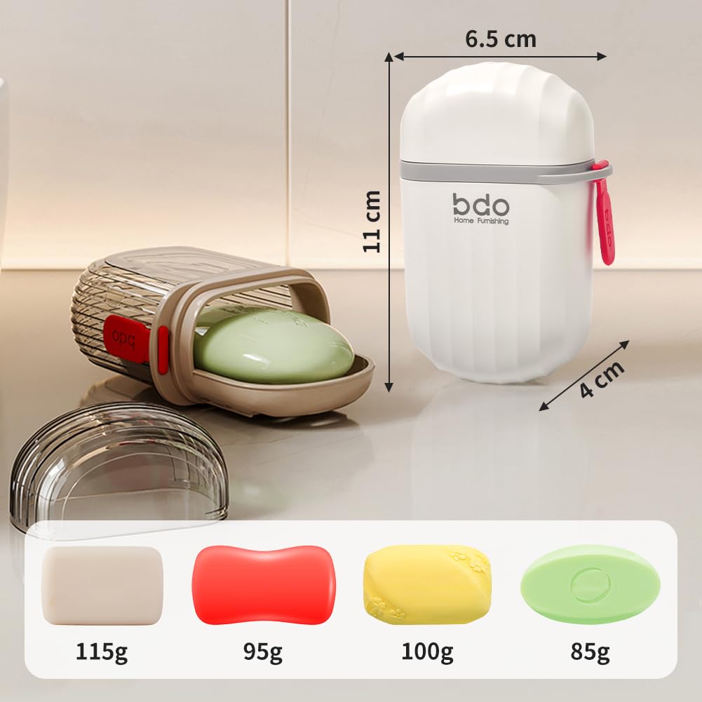 2 Pcs Travel Soap Dish with Lid, Mini Soap Case Soap Bar Leak Proof Waterproof Portable Travel Soap Box Container,Shower Soap