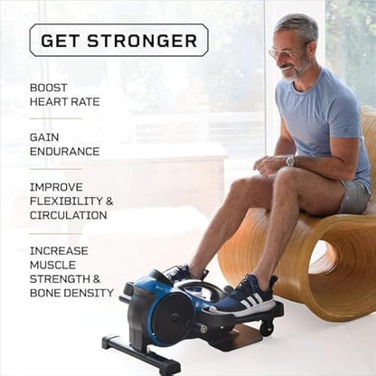 LifePro Pedal Exerciser Under Desk Bike for Light to Moderate Cardio, Mini Elliptical Machine with 8 Resistance Levels and Bluetooth, Compact Exercise Trainer for Home or Office Use