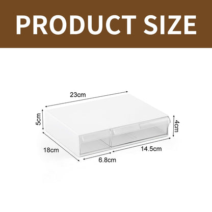 Under Desk Drawer, Desk Drawer, Self-Adhesive, Hidden Under Desk Drawers, Transparent Desk Drawers with 2 Compartments for Desk, Dressing Room