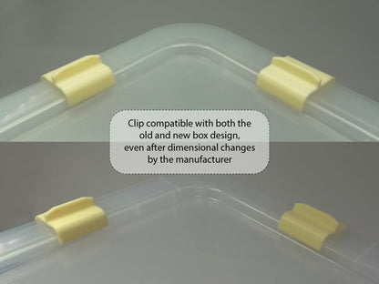 Locking Clips for IKEA Samla Box Boxes Rounded Compatible with Ikea-Samla Clips ... (Pack of 4, 55L/130L)
