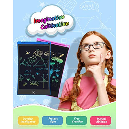 TECJOE 2 Pack LCD Writing Tablet, 8.5 Inch Colorful Doodle Board Drawing Tablet for Kids, Erasable Reusable Writing Drawing Pad, Learning Toys Gifts for 3 4 5 6 Years Old Boys and Girls Toddlers