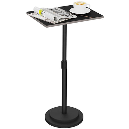 GUOHNHE Rectangle Side Table, Height Adjustable Stand, 1 Pack, Black