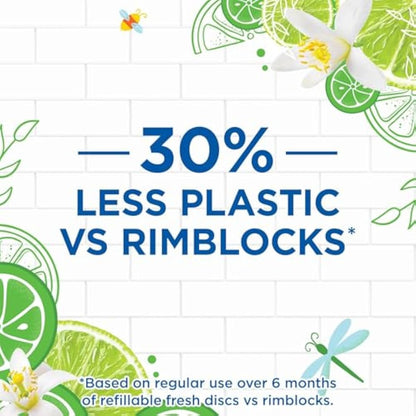 Duck Fresh Discs Toilet Cleaner Starter Kits, Fights Stains That Harbour Germs, Prevents Limescale Build Up, Lime, Starter Kit (1 Holder + 3 Refill Tubes)