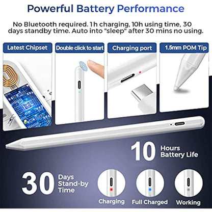 Stylus Pen for iPad with Palm Rejection,Active Pencil Compatible (2018-2020) Apple iPad Pro (11/12.9 Inch),iPad 6th/7th Gen,iPad Mini 5th Gen,iPad Air 3rd Gen for Precise Writing/Drawing