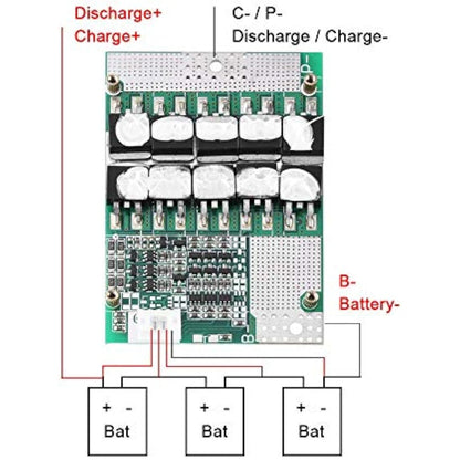 BMS PCB Protection Board, Lithium Battery Protection Board 3S 11.1V/12V/12.6V 50A Balance Li-ion 18650 Battery BMS PCB Protection Board With Balance