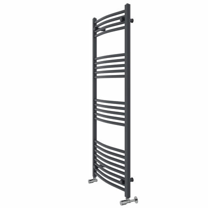 Warmehaus Curved Bathroom Heated Towel Rail Radiator Grey 1400x600mm
