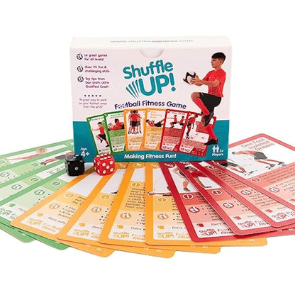 Shuffle Up Football Games - Family Soccer Games with 70+ Fun & Active Fitness Workout Cards, Football Training Equipment Aid, Gifts for Boys & Girls