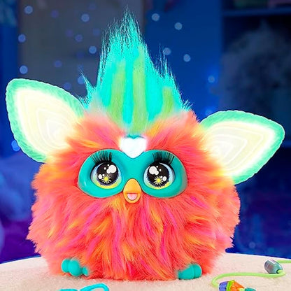 Furby Coral Interactive Plush Toy - English Version, 6 inch