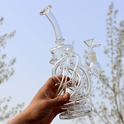 Bong Black Cup Bong Small Recycler Bongs 14.4 mm Bong Bowl 2 Types of Accessories 2 Types of Use (8)