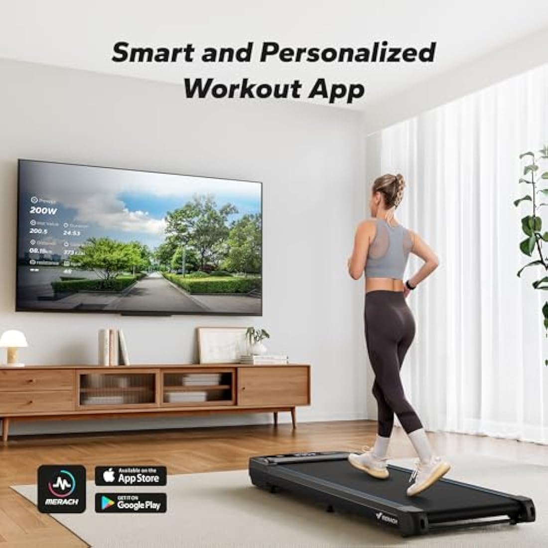 MERACH Walking Pad Treadmill for Home, Under Desk Treadmill, Walking Treadmills 3 in 1 for Home/Office, 265LBS Capacity, 2.75HP Portable Treadmills with Magnetic Remote Control, LED Display