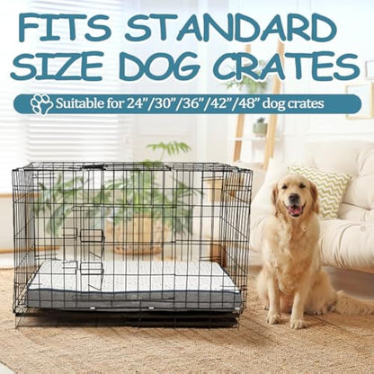 EMPSIGN Large Dog Bed Washable, Orthopedic Dog Beds Mattress for Dog Crate with Washable Removable Cover, Pet Beds Pillow Cushion for Dog, Grey, 90x60x7,5cm