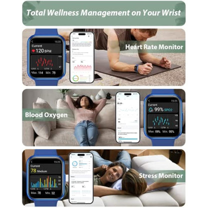 Smart Watch for Men Women (Answer/Make Call), Alexa Built-in, 1.8" Touch Screen Fitness Watch with SpO2 Heart Rate Sleep Monitor, 100 Sport, IP68 Waterproof Step Counter Smart Watch for iPhone Android