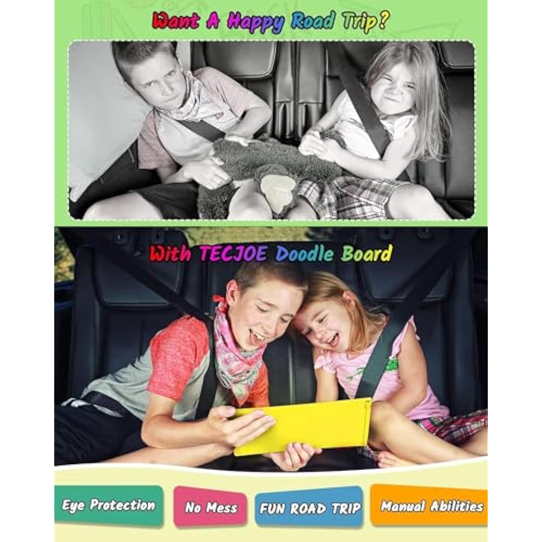 TECJOE 2 Pack LCD Writing Tablet, 8.5 Inch Colorful Doodle Board Drawing Tablet for Kids, Erasable Reusable Writing Drawing Pad, Learning Toys Gifts for 3 4 5 6 Years Old Boys and Girls Toddlers
