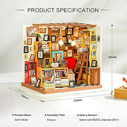 Rolife DIY Miniature Dollhouse Kits Books Store Wooden Dollhouse Model Creative Gifts For Kids, Teens and Adults