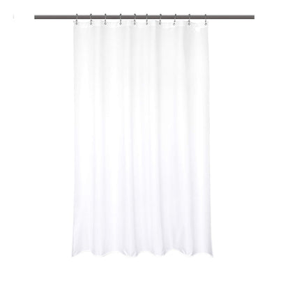 Barossa Design Waterproof Fabric Stall Shower Curtain Liner 54" W x 72" H - Hotel Quality, Machine Washable, White Shower Liner for Bath Tub, 54x72