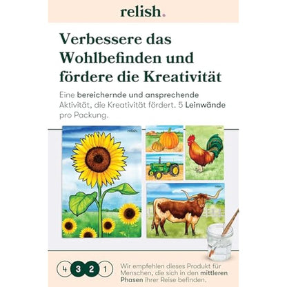 Relish - Dementia Aquapaints Activities - Pack of 5 Reusable Water Painting Toys, Farm Memories, Alzheimer’s Products & Gifts for Elderly/Seniors