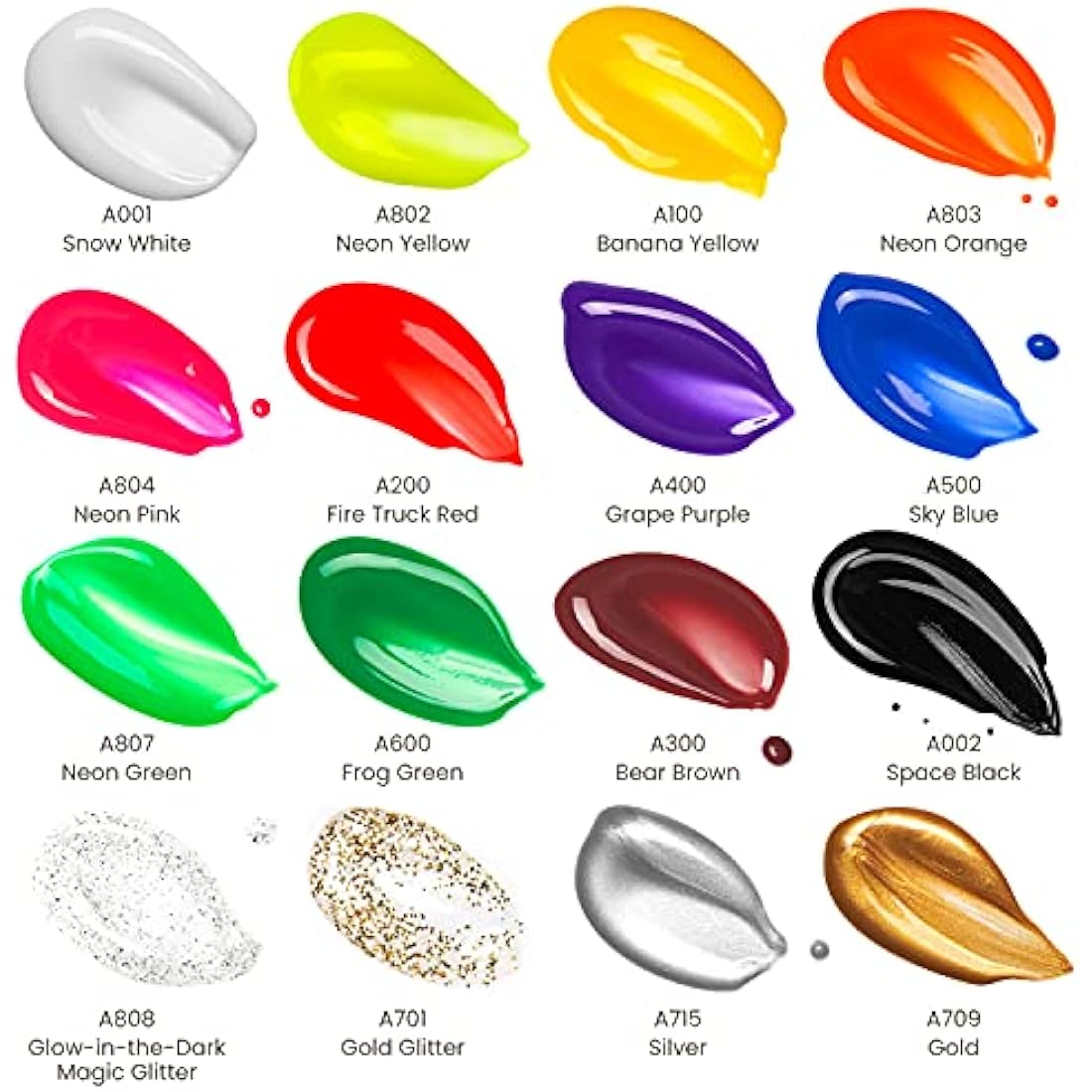 Arteza Kids Tempera Paint Set, 16 Rich, Non-Toxic Washable Colors, 400 ml, Art Supplies for Easter Egg, Finger, and Poster Painting