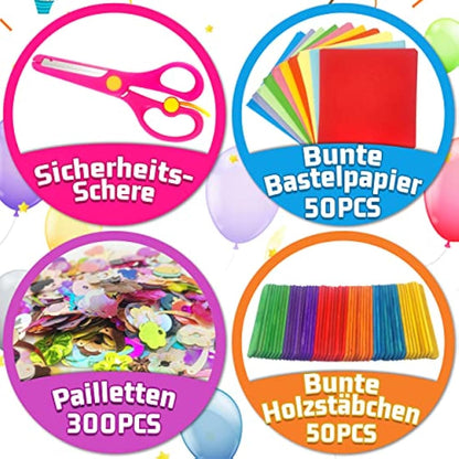 Obqo 2000+ Pcs Craft Supplies for Kids Ages 4-8, Toddler Box Includes Pipe Cleaners, Pom Poms, Buttons - All in One Supplies for Ages 4 5 6 7 8