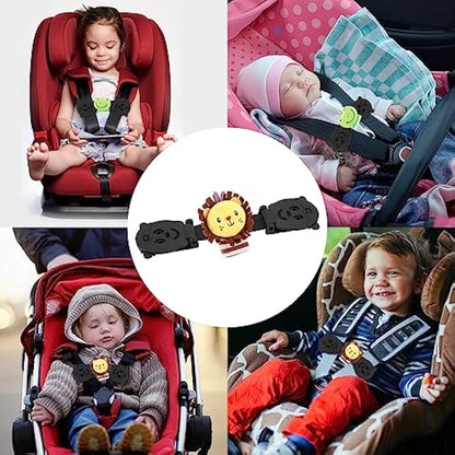 QOPAHI Anti Escape Car Seat Strap Baby Harness Chest Clip, Baby Safety Strap Prevent Kids Taking Their Arms Out of Child Car Seat/High Chairs/Strollers, Car Seat Safety Clip with 2 Dolls(2 Pack)