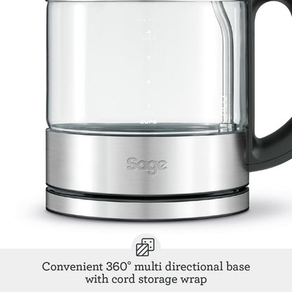 Sage - The Compact Kettle Pure - Quiet and Cordless Electric Kettle - Fast Boil, Brushed Stainless Steel