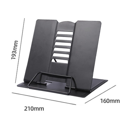 Book Stand, Multifunctional Metal Book Holder for Reading (Black)