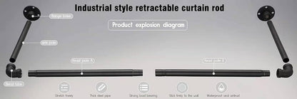 LAIDER HEROS 120cm Industrial Rustic Wall Coat Rack for Shop, Living Room, Cabinet/Matte Black