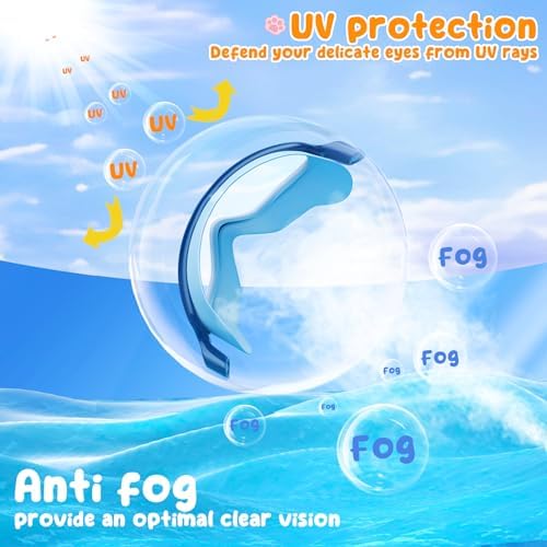 COOLOO Kids Swimming Goggles, 2 Pack Kids Goggles Childrens Swimming Goggles for Age 4-14 Wide Vision Anti-Fog UV Protection Waterproof 180° HD Vision for Junior Boys Girls