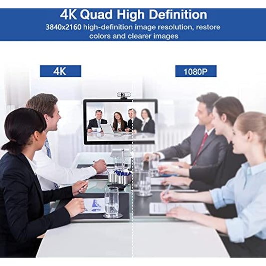 Nolansend 4K Webcam for PC, Auto-zoom,with remote control,Privacy Cover, White Balance, Webcam with Microphone, Plug & Play, 4K Web Camera for Laptop/Desktop, Video Calling,Conferencing