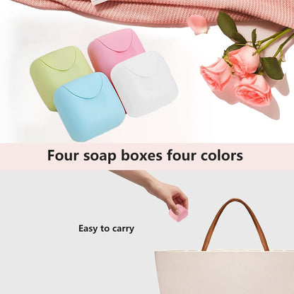 4PCS Travel Soap Case, Soap Bar Travel Soap Dish with Lid Waterproof Leakproof Square Small Soap Box Container Holder Closable Soap Holder Portable