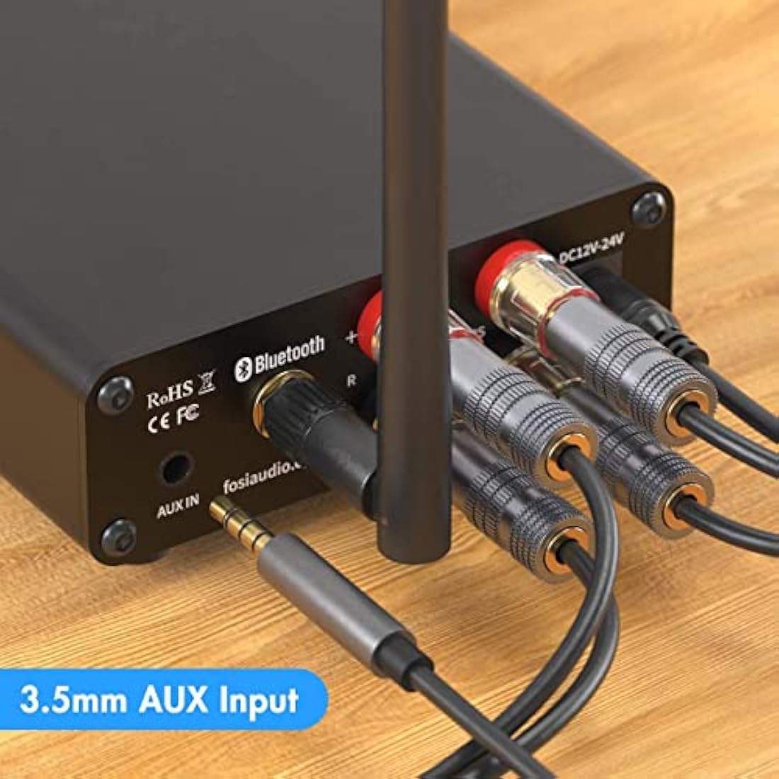 Fosi Audio BT10A Bluetooth 5.0 Amplifier Stereo Power Amplifier, 2 Channel Class D Mini Hi-Fi Integrated TPA3116 Audio Amp, for Home Speakers 50W x 2, with 19V 4.74A UK Power Supply