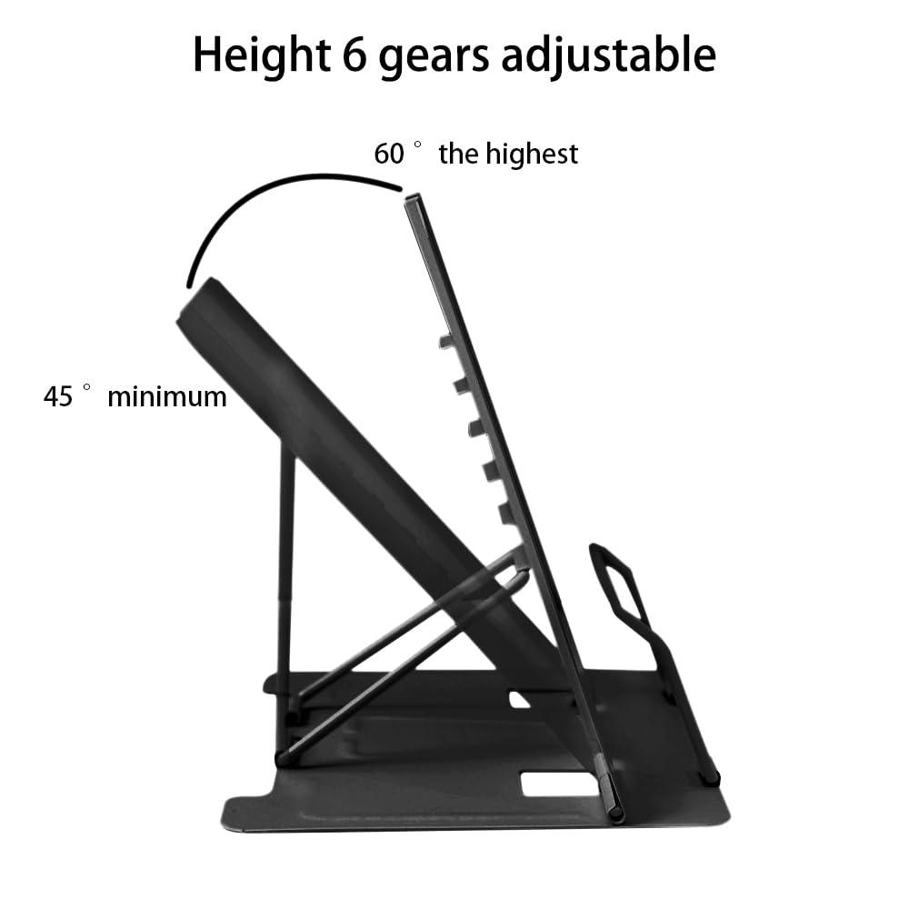 Book Stand, Multifunctional Metal Book Holder for Reading (Black)