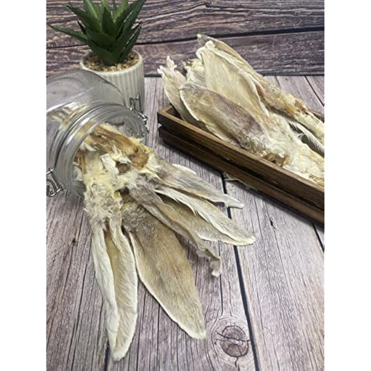 *Premium* Rabbit Ears with Fur 1kg Natural Dog Treats Chews Hypoallergenic Hair LOD3