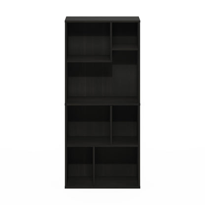 Furinno DALY Book Shelf, 7-Cube Bookshelf, Cube Storage Organizer Bookcase with Irregular Compartments, 9.4 x 18.9 x 42.1, for Living Room, Bedroom
