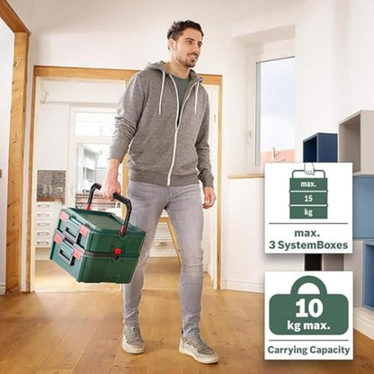 Bosch Tool Box (for Bosch Power Tools, SystemBox |Size M, Compatible with Bosch Accessory Box Small and Medium, in Sleeve)