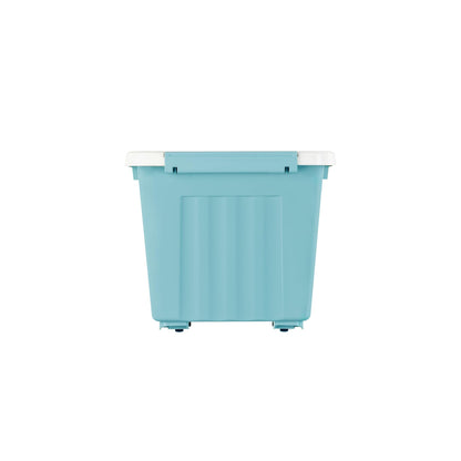 Cetomo 35L*6 Storage Boxes with Lids, Plastic Storage Box with Wheels and Secure Side Latches, Stackable & Nestable Organizer for Home, Office