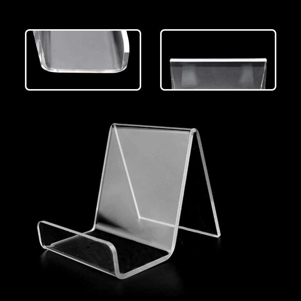 Perspex Display Holder Clear Acrylic Display Stand Transparent Book Display Stand for Shoe Phone Tablet Menu Cookbook (Pack of 2)