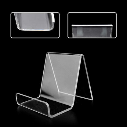 Perspex Display Holder Clear Acrylic Display Stand Transparent Book Display Stand for Shoe Phone Tablet Menu Cookbook (Pack of 2)