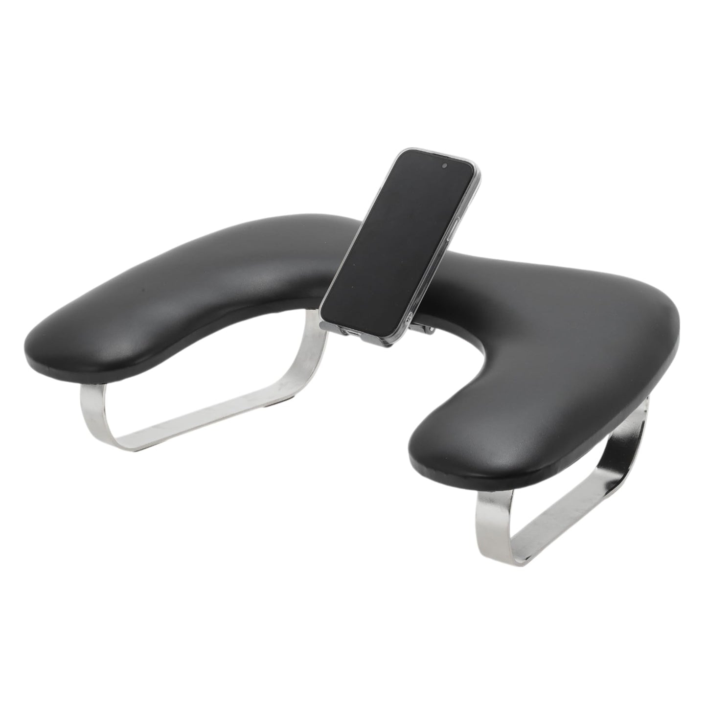 VOCOSTE Nail Arm Rest with Mobile Phone Holder, Manicure Hand Rest, Hand Rest for Nails Tech with Stable Base, Black