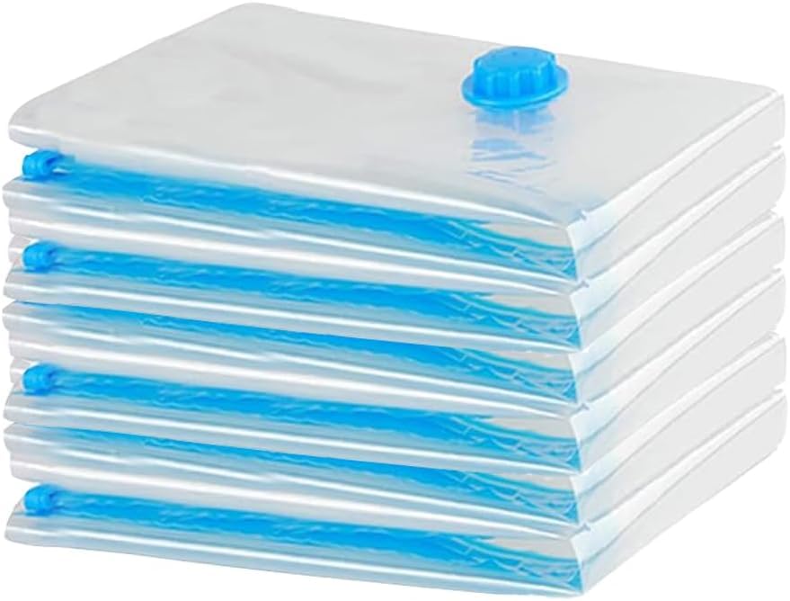ZWMYF Small Vacuum Storage Bags. Space Saver Bags for Travel and Home Reusable Vacuum Storage Bags Save 80% More Storage Space Work with Vacuum